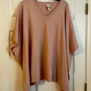 Soft pink sweater poncho- OSFM- worn once